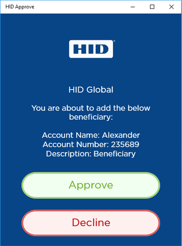 #2. HID Approve (Windows) Ved: HID Global