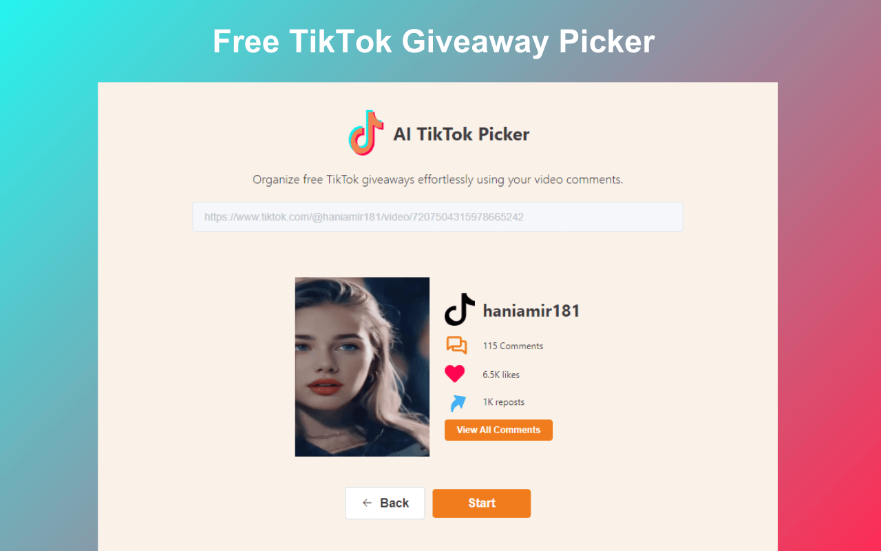 TikTok Giveaway Picker - EasyComment