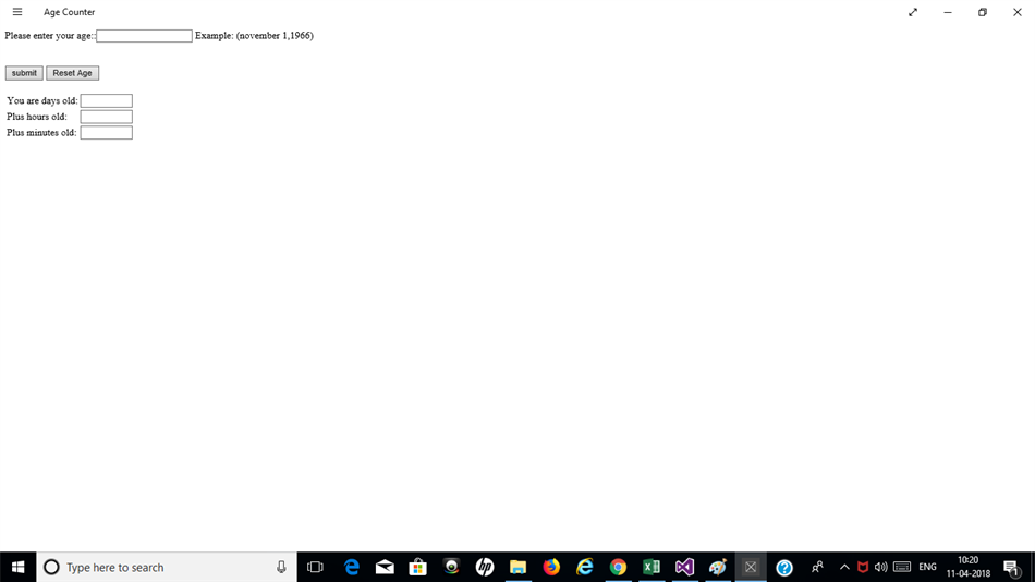 Age Counter. (Windows) 由: csedeptchalapathi