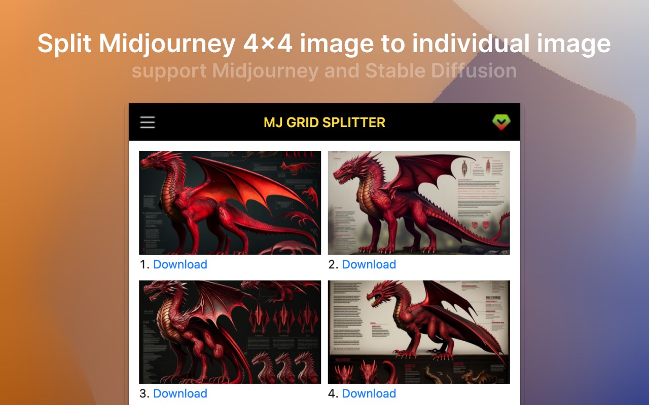 Midjourney Grid Splitter - Image Splitter