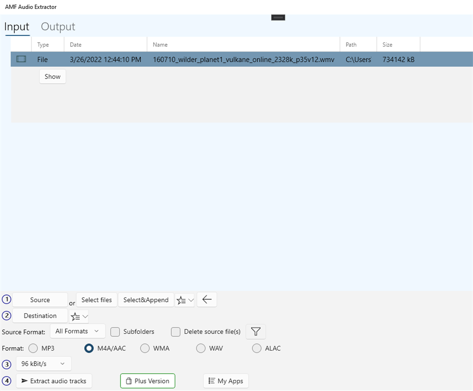 AMF Audio Extractor (Windows) Podle: Ivan Makaruskin