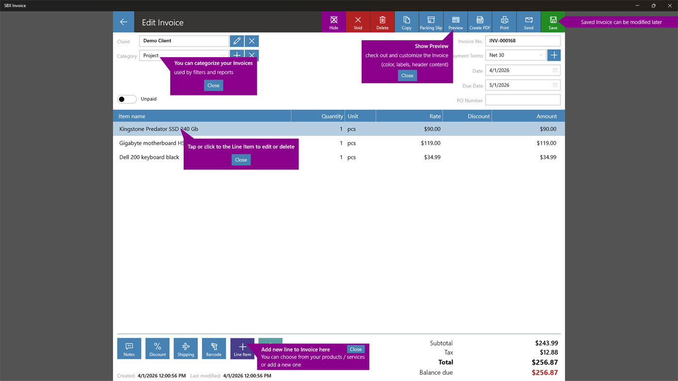 #3. SBX Invoice (Windows) Oleh: SBX Studio