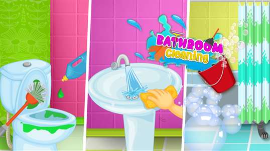 Princess Bathroom Clean up - Toilet Games for Kids screenshot 1
