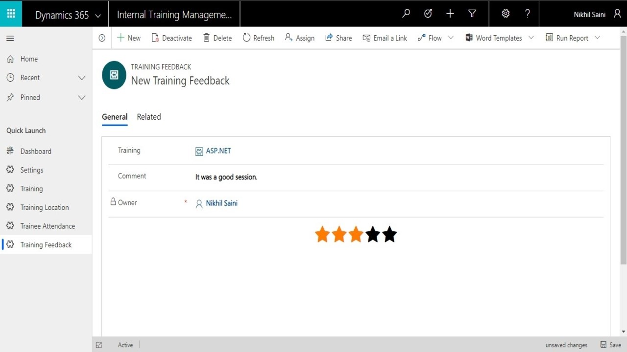 Snapshot 4 of PowerApps - Internal Training Management System