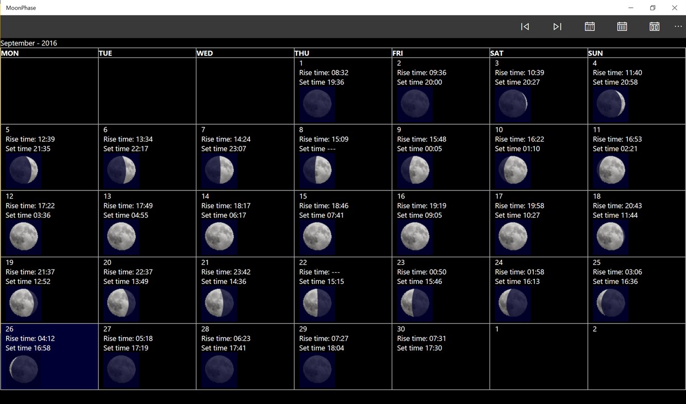#1. MoonPhase (Windows) 来自: Asterope Systems