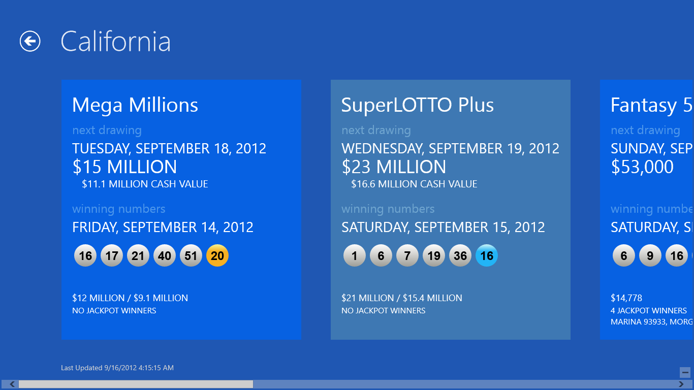 Lotto Results for Windows 10