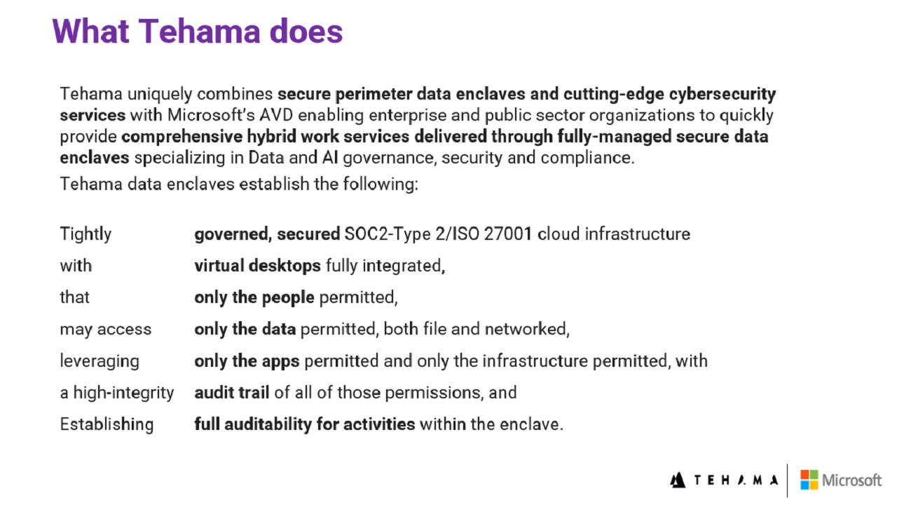Snapshot 4 of Tehama Data Enclave