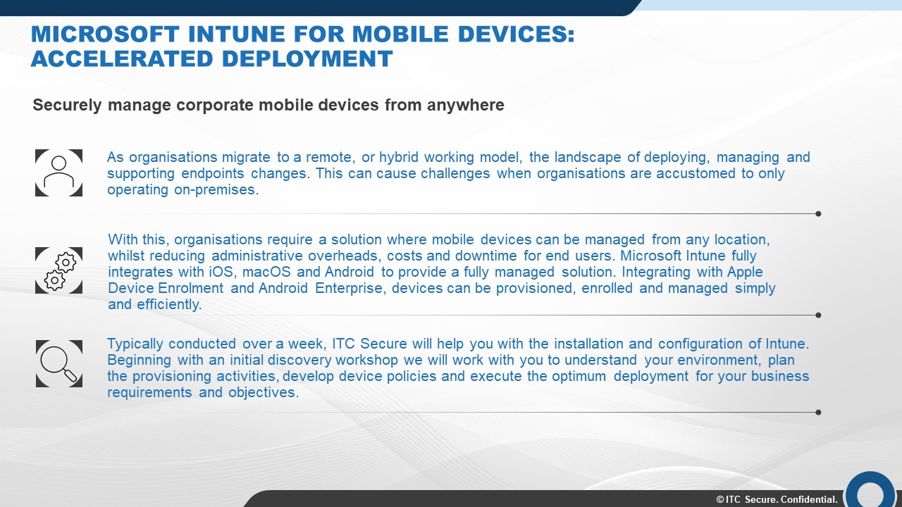 Snapshot 1 of Mobile Intune: 1-Wk Accelerated Implemention