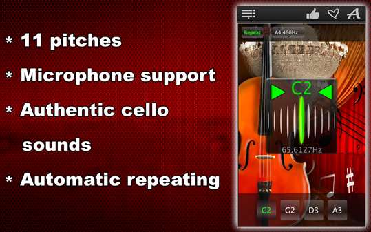 Cello Chromatic Tuner screenshot 2