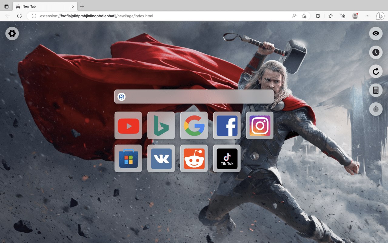 Thor theme New Tab