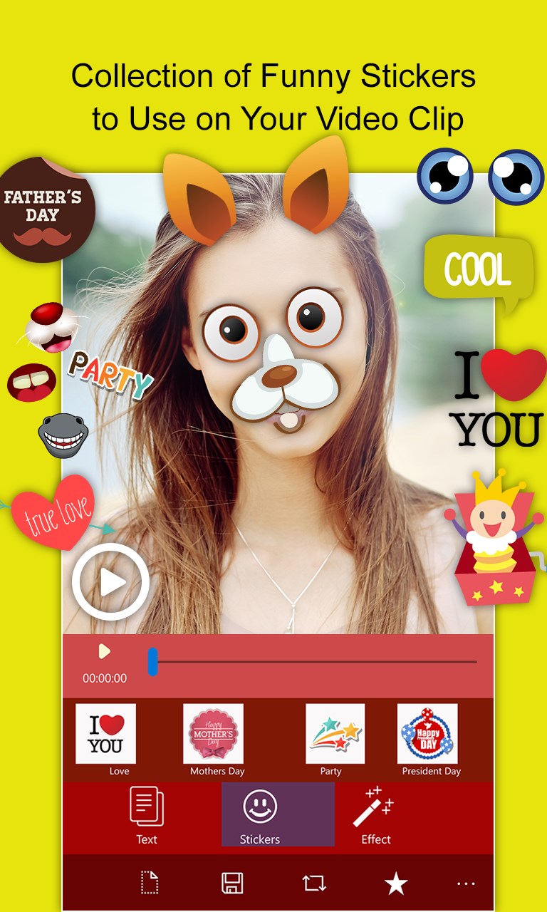 Video EditorAdd fun Stickers and Text in Videos for Windows 10