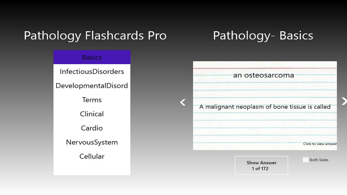 Pathology Flashcards Pro for Windows 10