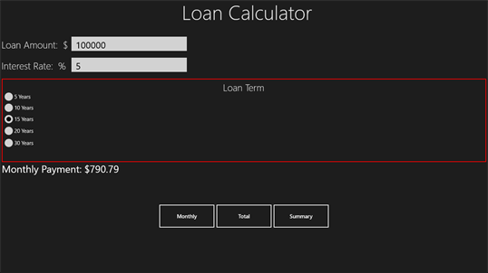 Basic Loan Calculator screenshot 1