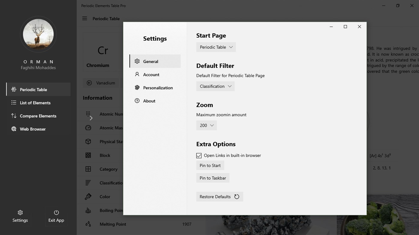 #4. Periodic Elements Table Pro (Windows) Av: Orman Faghihi Mohaddes