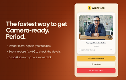 QuickSee – Peek at your webcam Stats, Downloads & Safety Check | Chrome ...