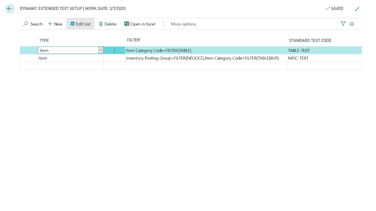 Snapshot 2 of CAP Sales - Dynamic Extended Texts