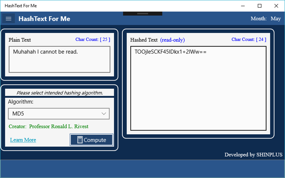 HashText For Me (Windows) 由: ShinPlus
