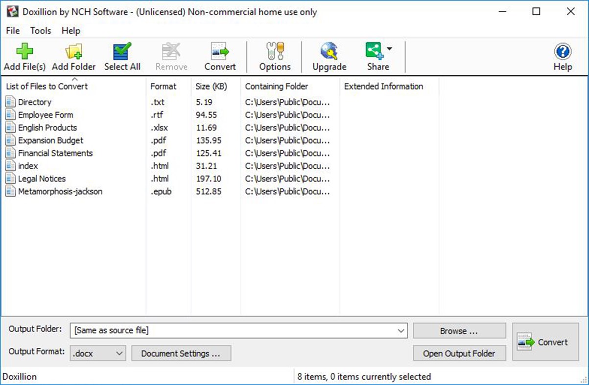 #1. Doxillion Document Converter Express Edition (Windows) Podle: NCH Software