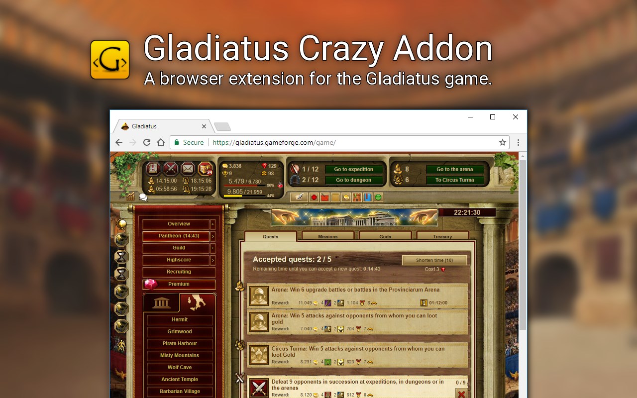 Gladiatus Crazy Add On