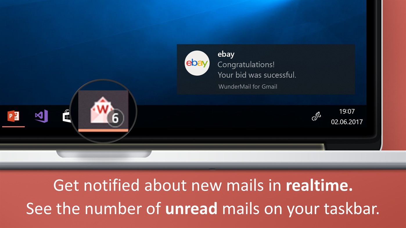 #4. WunderMail - Native Mail App (Windows) 由: Tim Grabinat