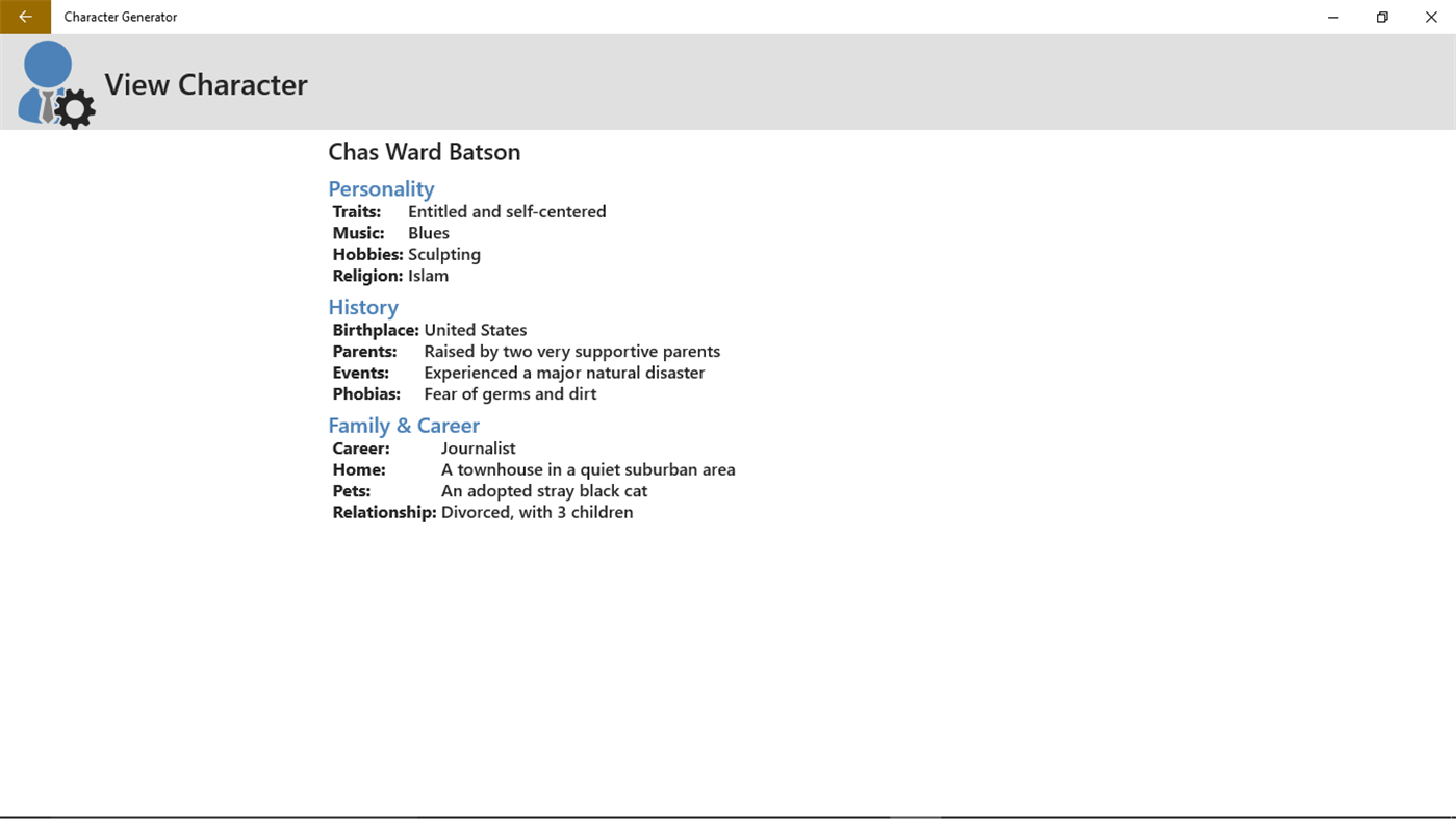 #6. Character Generator (Windows) 由: McKisic Designs LLC