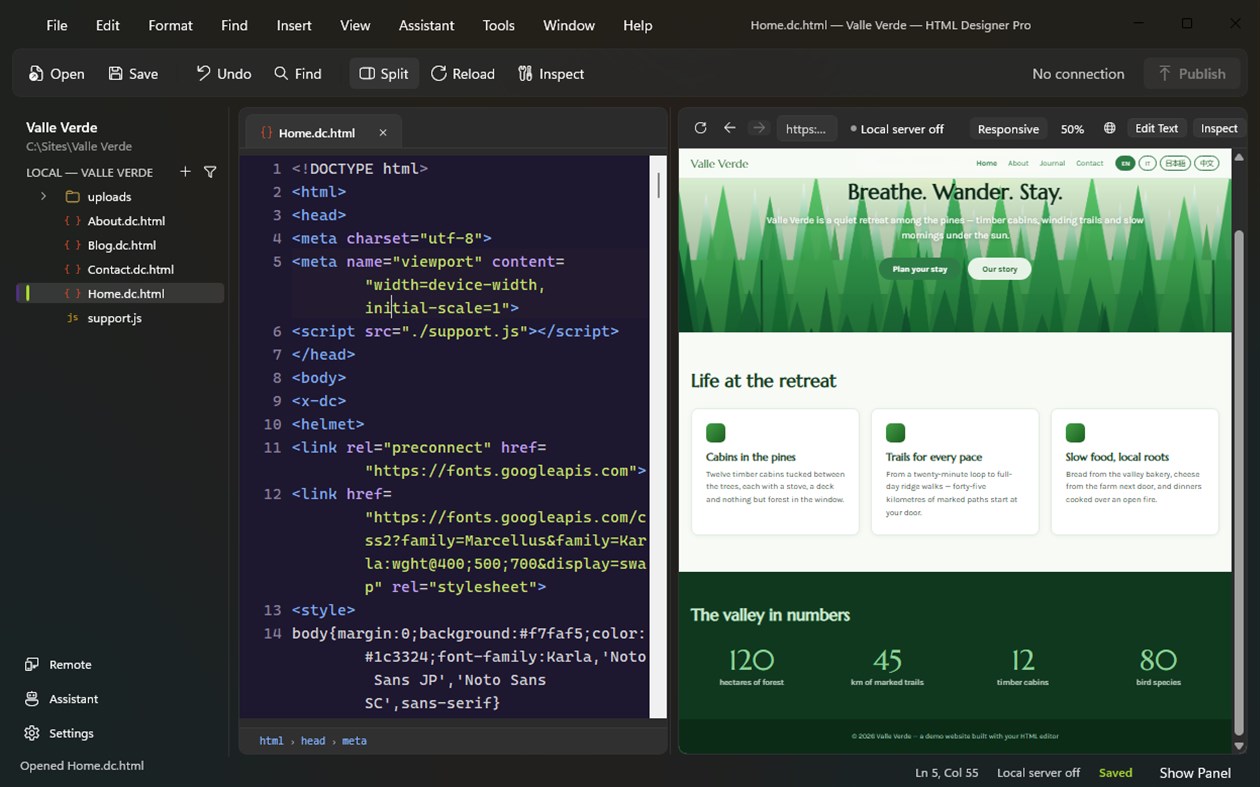#2. HTML Designer Pro (Windows) Af: Rainbowfactory