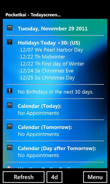 Todayscreen Screenshots 1