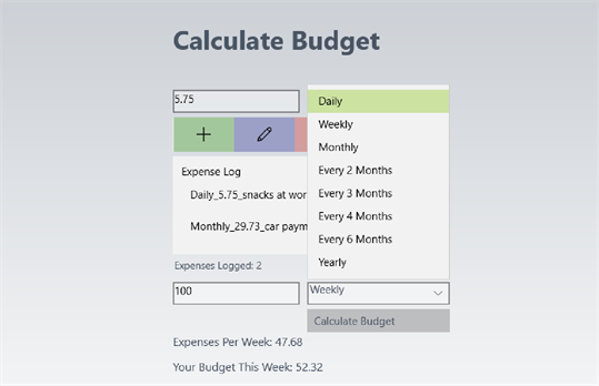 Calculate Budget screenshot 3