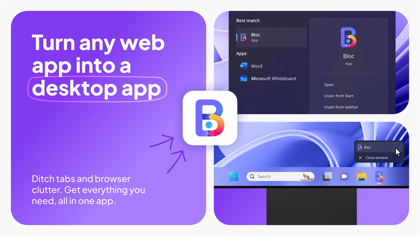 #4. Bloc - Organize Email, Social & Web Apps (Windows) بواسطة: Wuxxu
