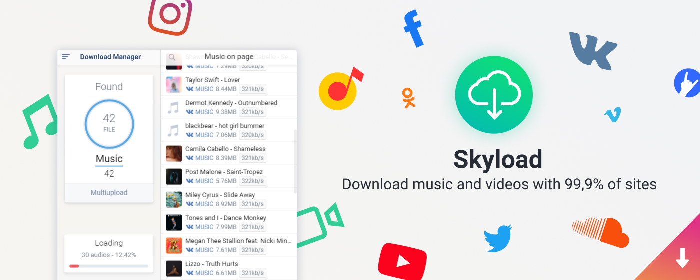 Download Music and Videos with Skyload