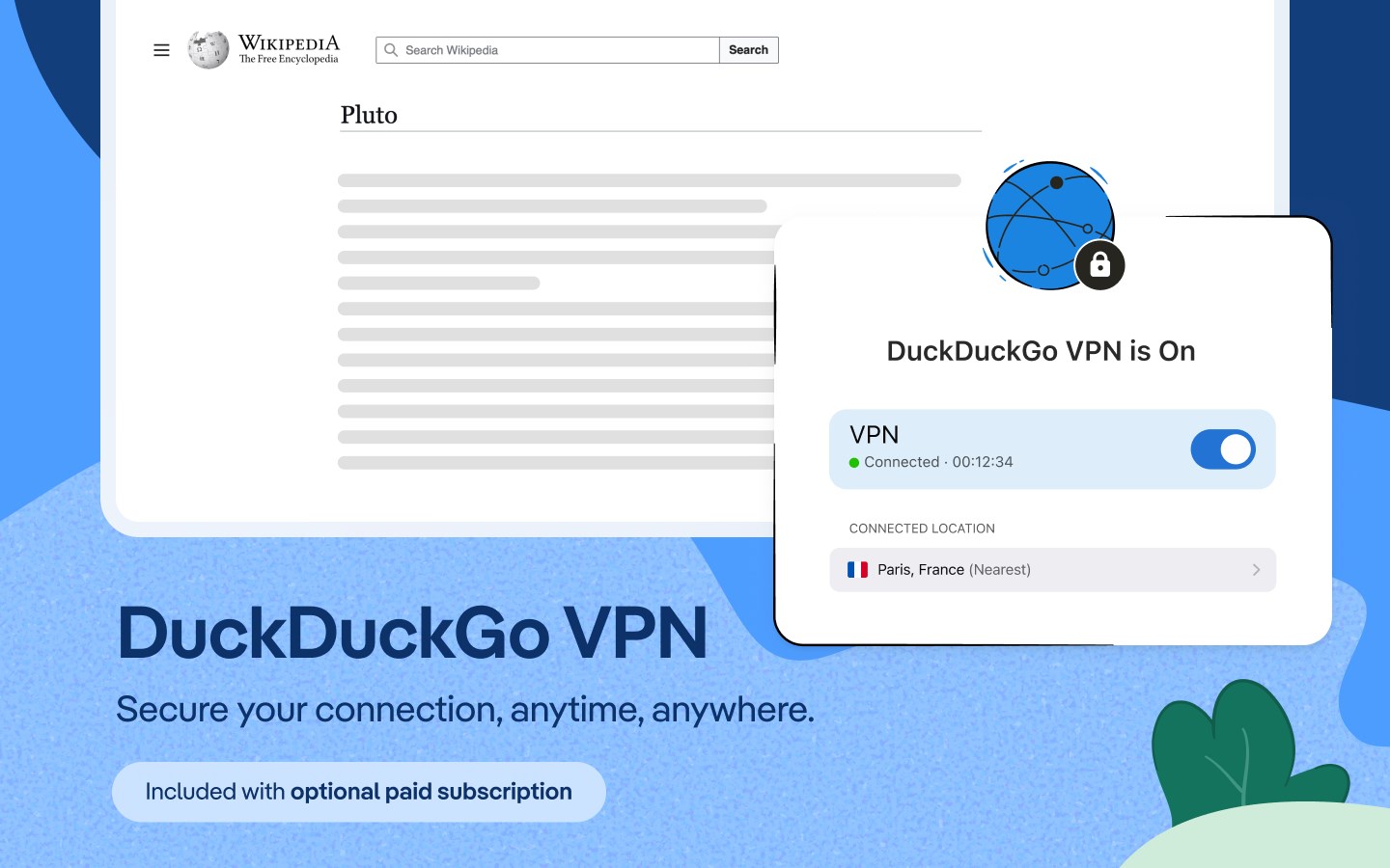 DuckDuckGo, optional Duck.ai screenshot