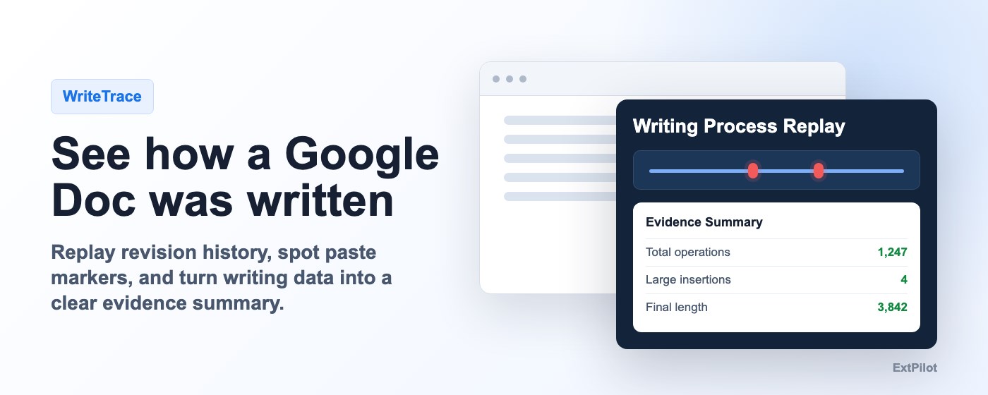 WriteTrace — Writing Process Replay for Google Docs