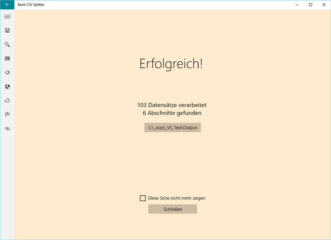 #3. Bank CSV Splitter (Windows) 来自: Thomas_Eickert