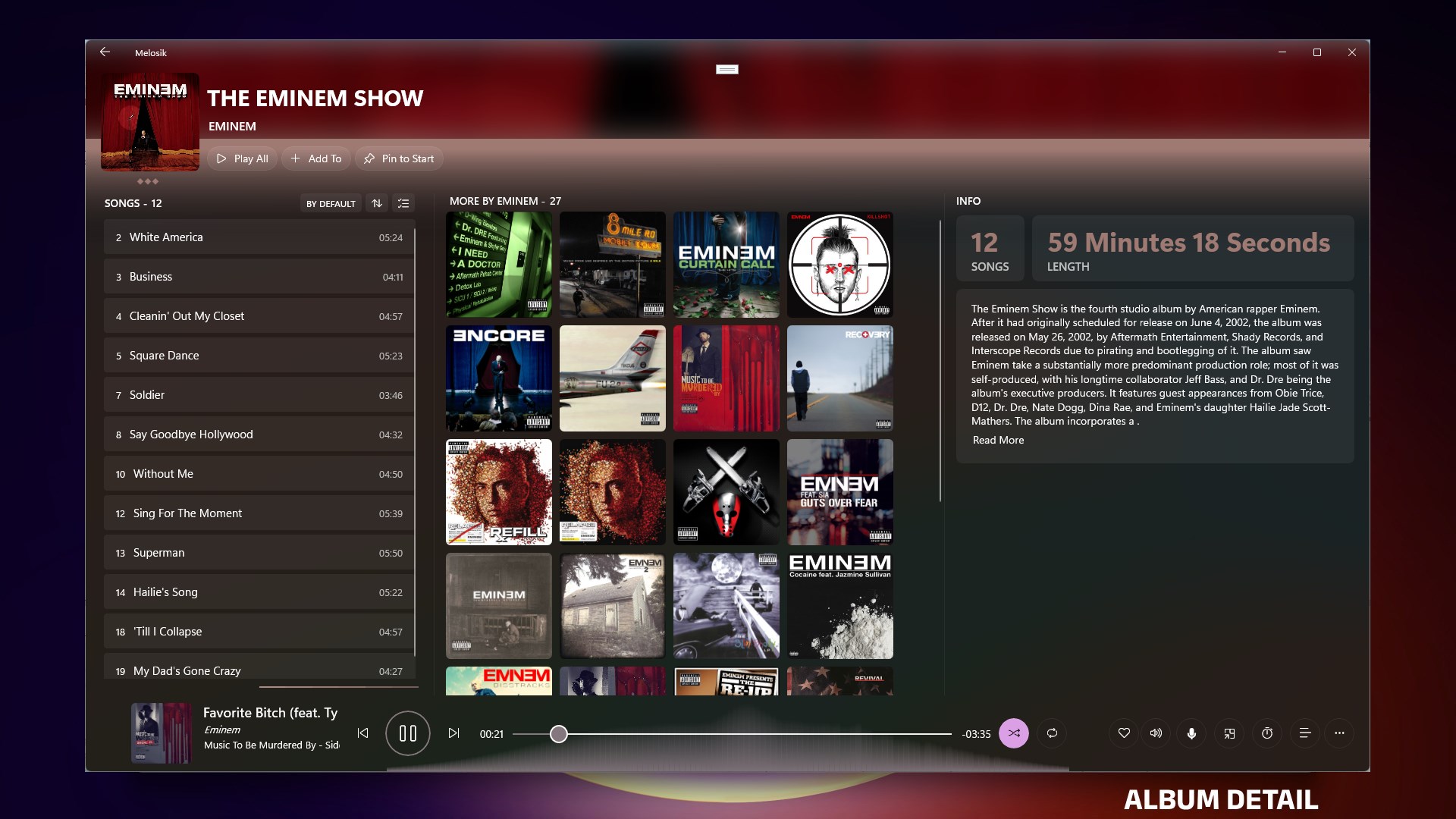 Melosik - Music Player for Windows screenshot