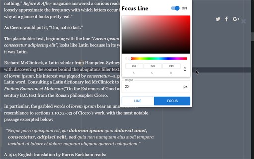 Focus Line - Reading Ruler Extension for Better Focus