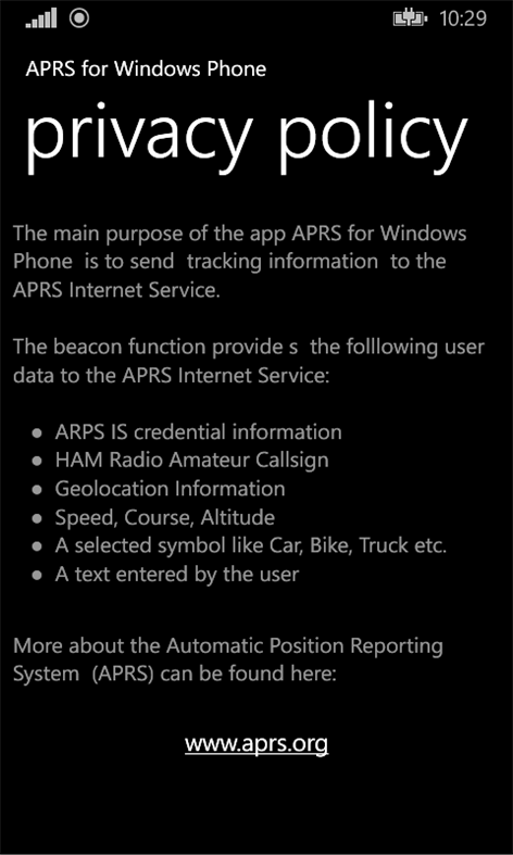 APRS Windows Phone Screenshots 2