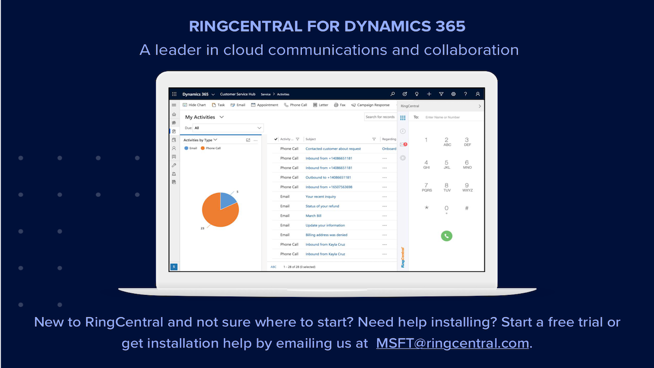 Snapshot 2 of RingCentral for Dynamics 365