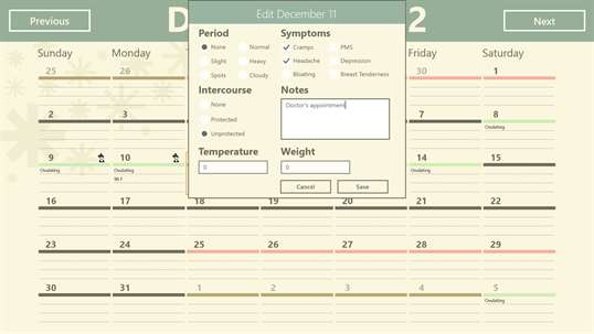 Ovulations Calendar screenshot 3
