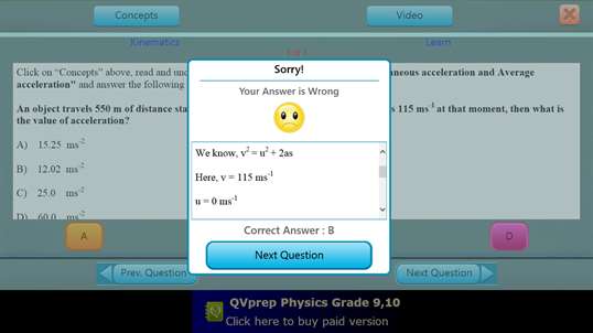 QVprep Lite Physics Grade 9 10 screenshot 7
