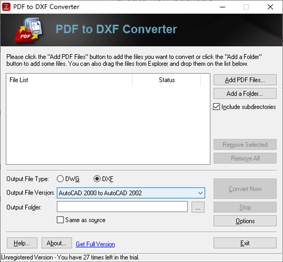 PDF to DXF Converter (Windows) Av: AnyDWG Software