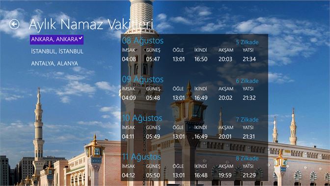 Namaz Vakti Dib Al Microsoft Store Tr Tr