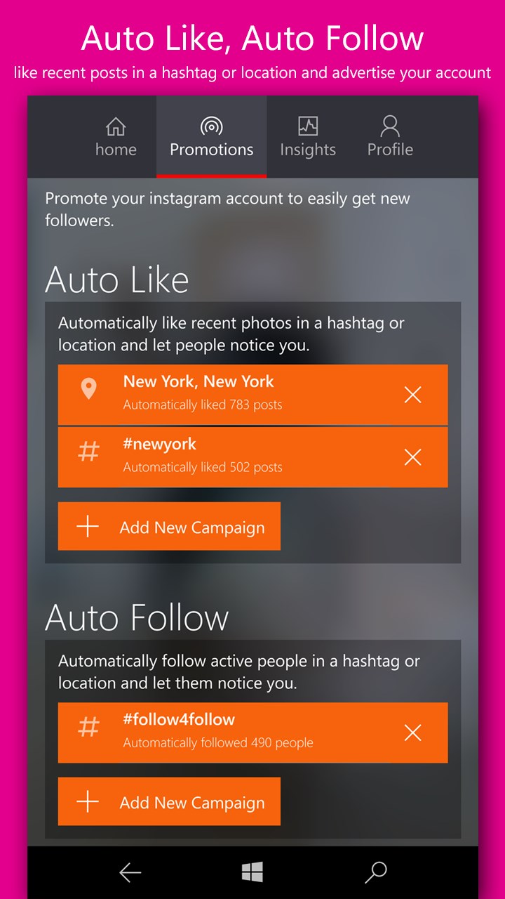 screenshot 1 screenshot 2 screenshot 3 - automatic follow back option on instagram