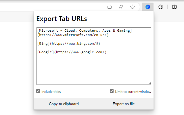 Export Tab URLs promo image