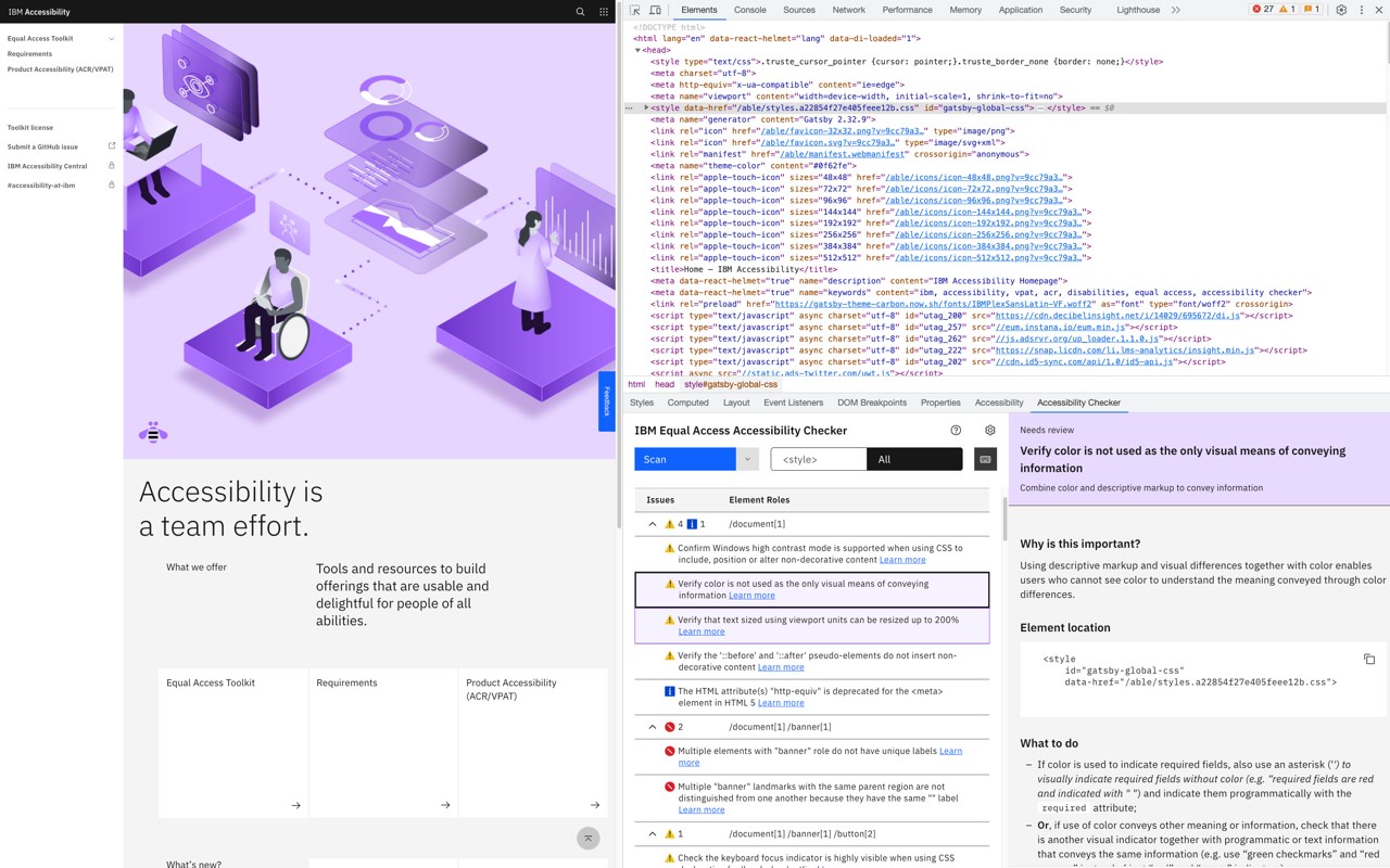 IBM Equal Access Accessibility Checker