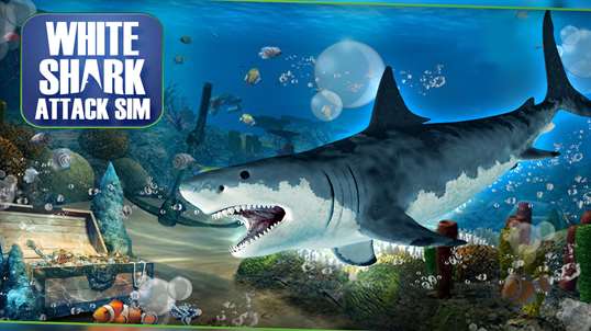 Big White Shark Attack Sim 3D - Angry Fish Hunting screenshot 1