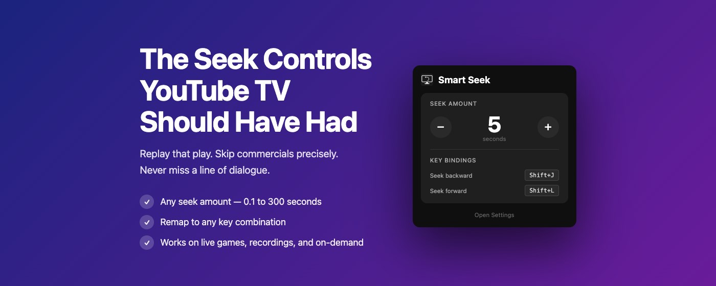 Smart Seek for YouTube TV