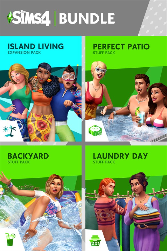 The Sims 4 Fun Outside Bundle – Island Living, Perfect Patio Stuff, Backyard Stuff, Laundry Day Stuff Xbox Series X|S and Xbox One cover art