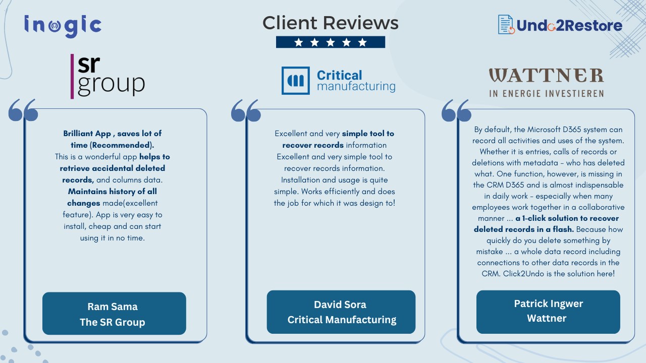 Snapshot 6 of Undo/Restore Records in Microsoft Dynamics 365 CRM - Undo2Restore