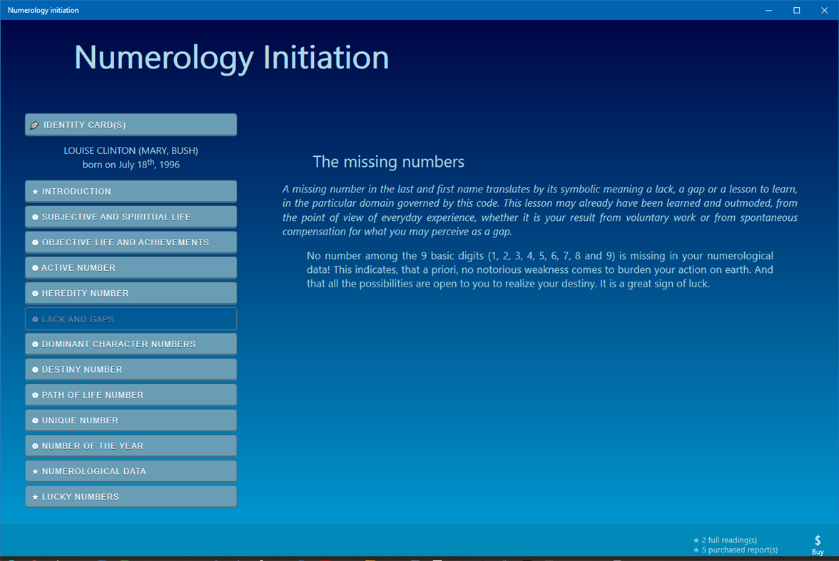 #6. Numerology Initiation (Windows) Ved: astrotools.online