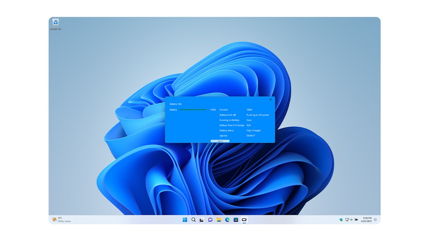 #4. Battery Meter (Windows) Tekijänä: Stefan vd